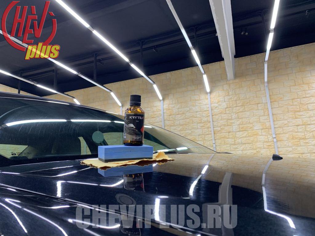 Нанесение жидкого стекла на Cadillac CTS — сеть техцентров ШЕВИ ПЛЮС в Москве, Санкт-Петербурге и Краснодаре